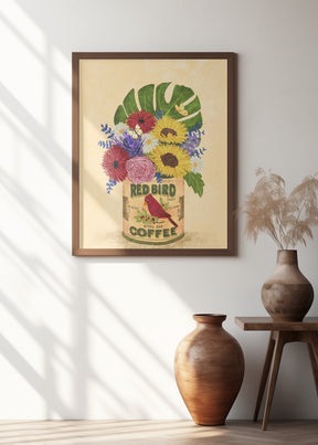 Flowers In a Vintage Coffee Can Poster