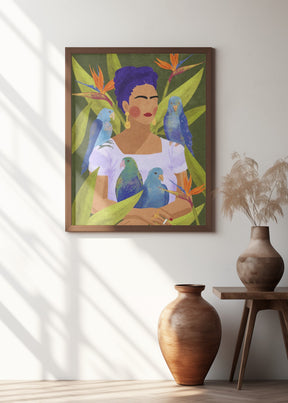 Frida and birds Poster