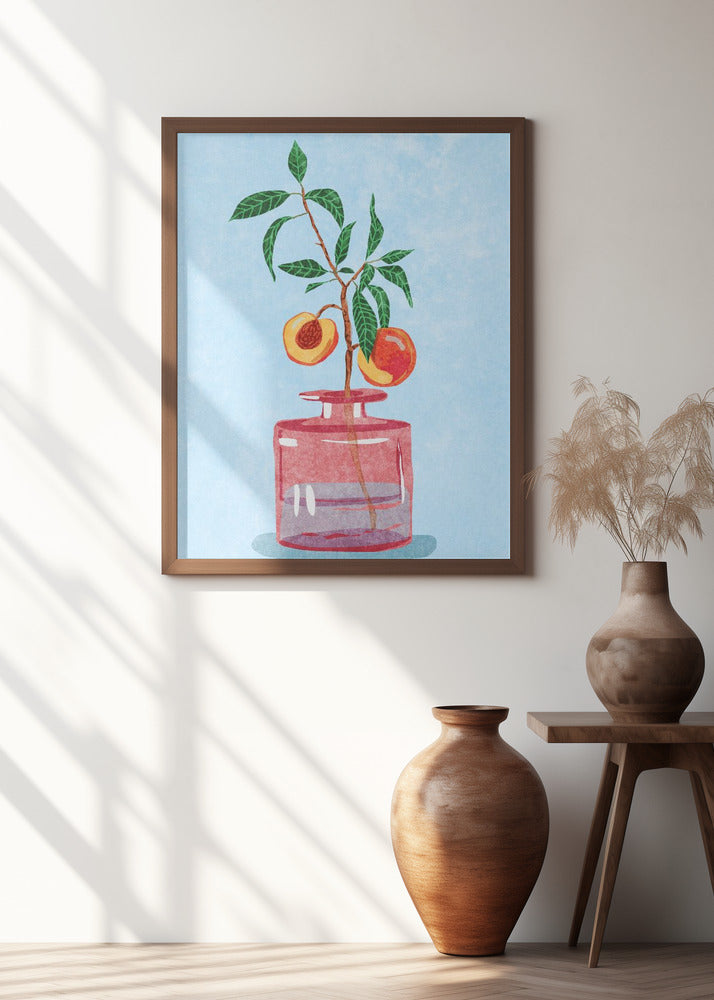 Peach Tree in Vase Poster