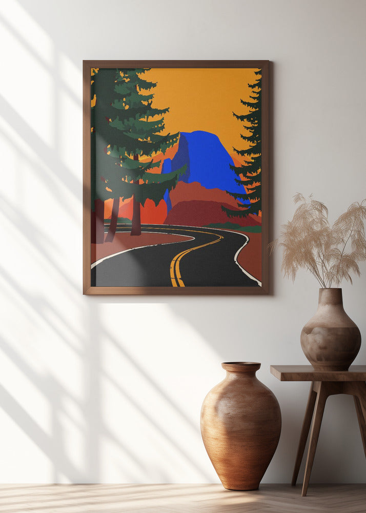 Clacier Road With Half Dome Poster