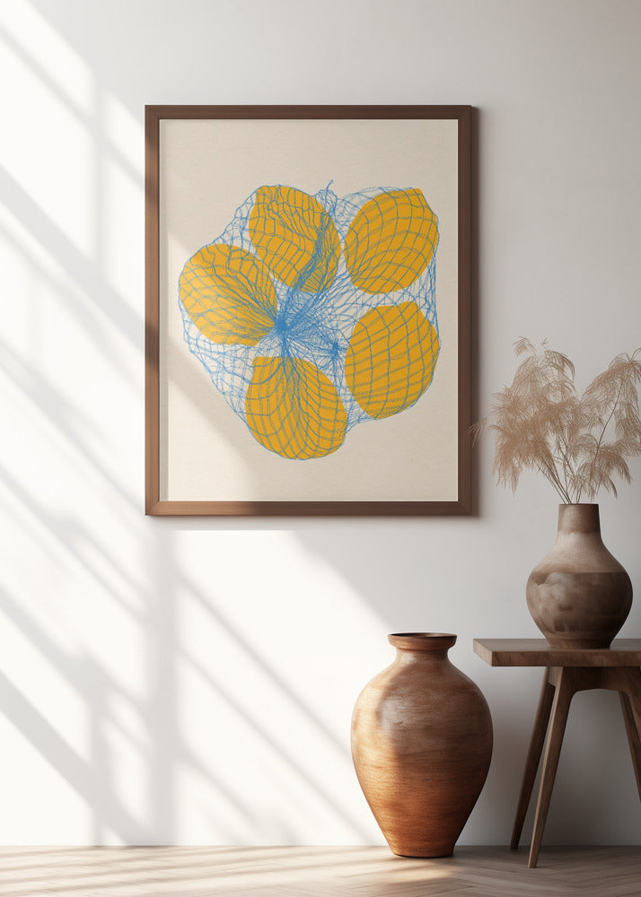 Five Lemons In a Net Bag Poster