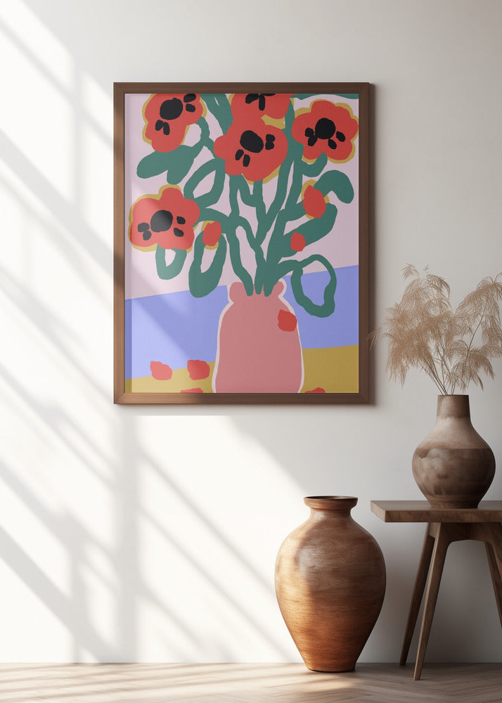 Poppy In Pink Vase Poster