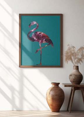 Flamingo Pink and Green Poster