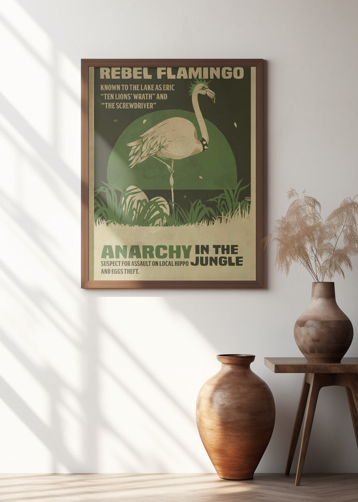 Flamingo rebel print Poster