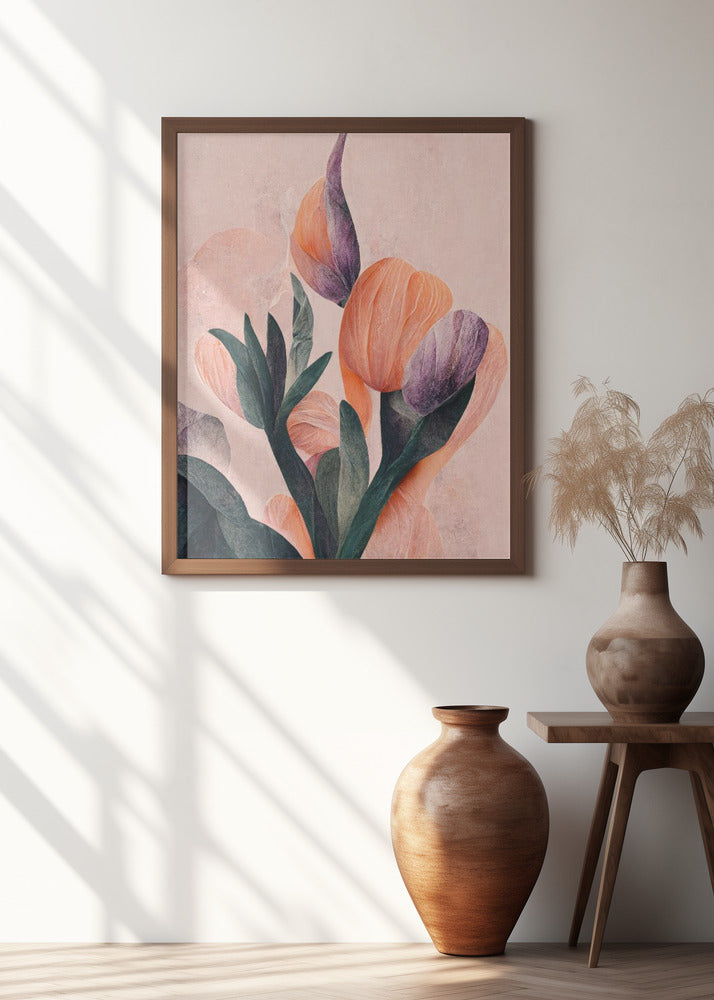 Tangelo Tulips No 2 Poster