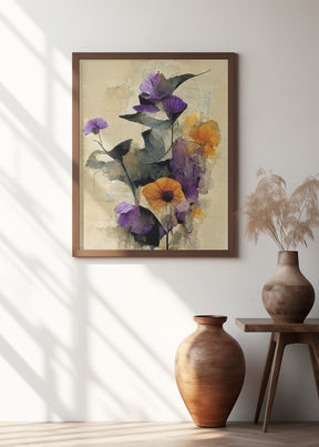 Purple Dry Flowers Poster