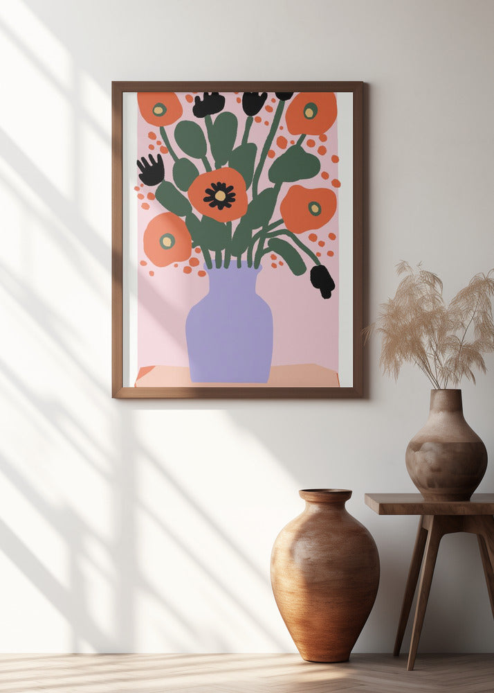 Poppy In Purple Vase Poster