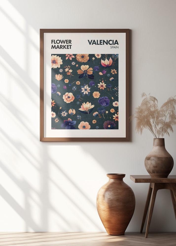 Flower Market- Valencia Poster