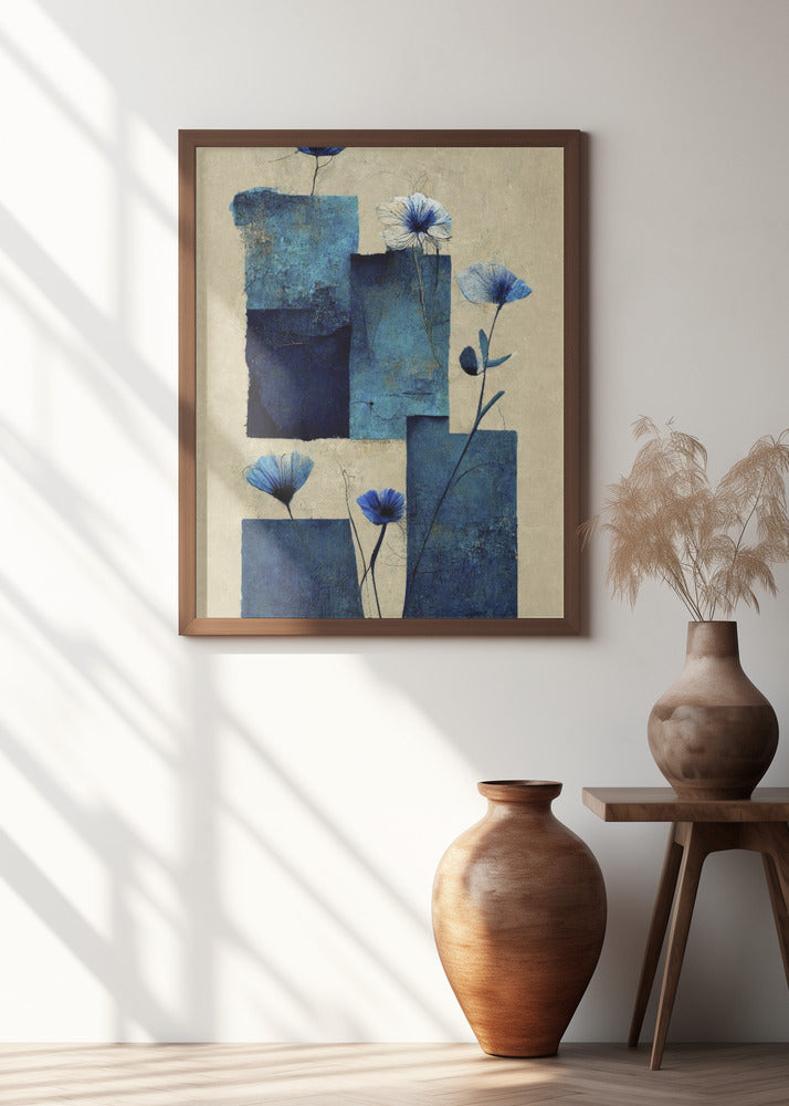 Blocks And Flowers Poster