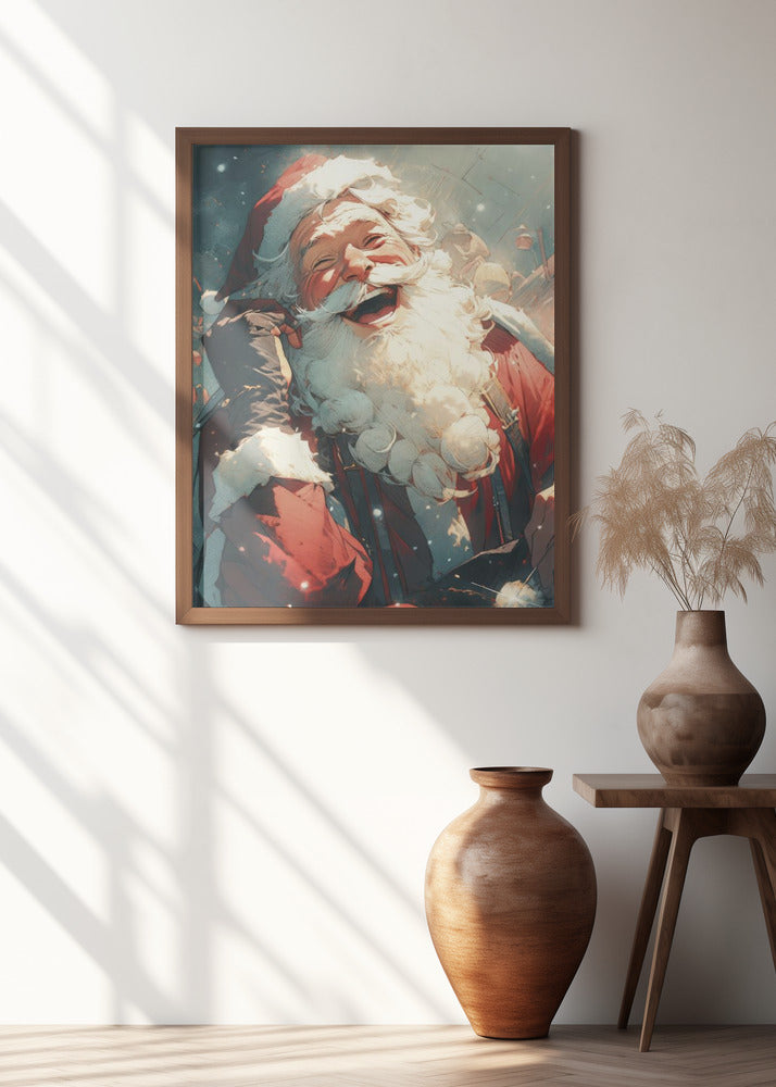 Laughing Santa Poster