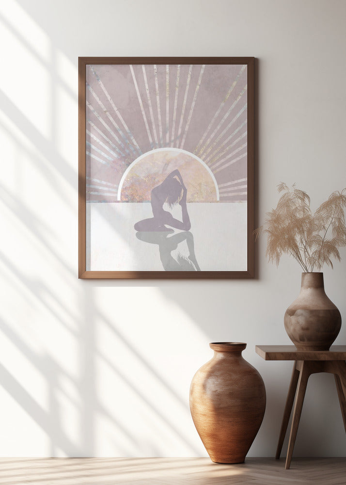 Pink Gold Sun Yoga 2 Poster