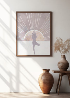 Pink Gold Sun Yoga 1 Poster