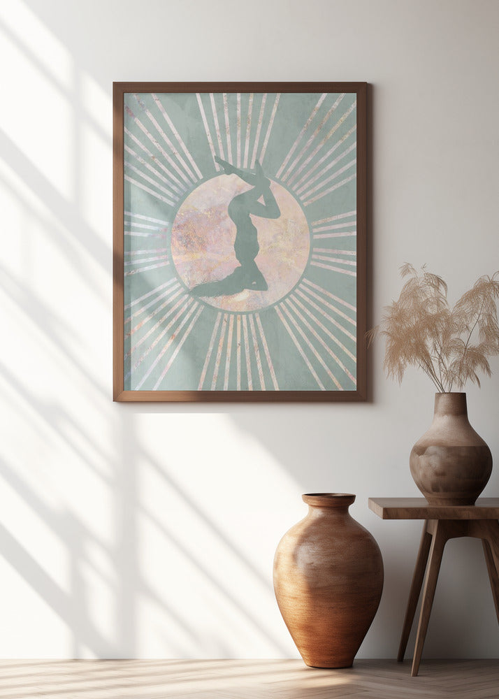 Yoga Boho Sun Green 4 Poster