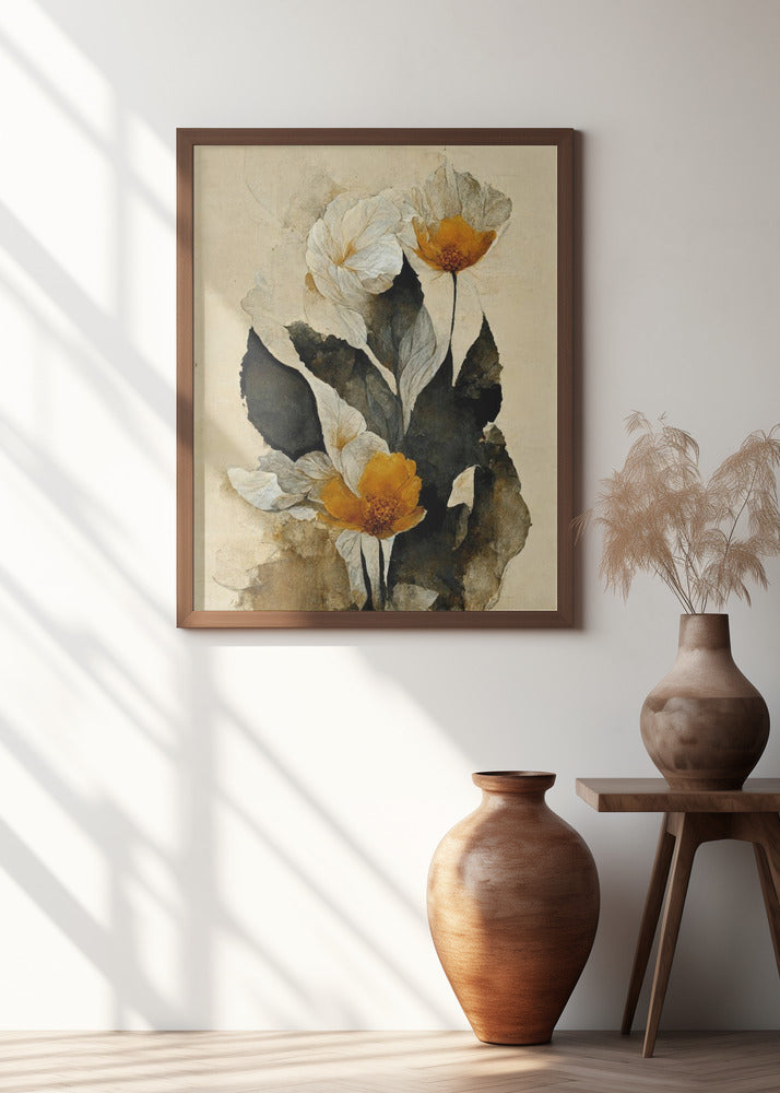 Yellow Paper Flowers Poster