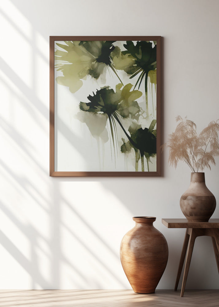 Green Flowers Poster