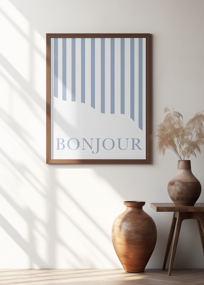 Bonjour Stripes Poster