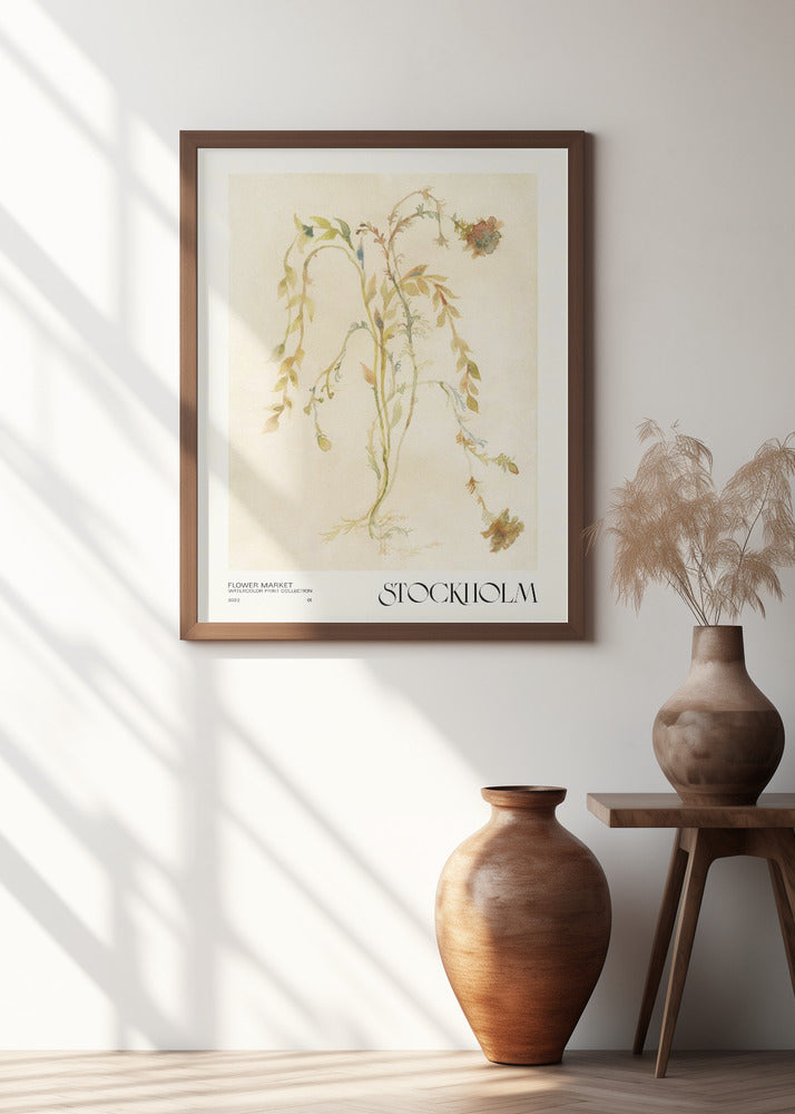 Watercolor print collection. Flower market - Stockholm Poster