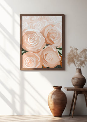 Coral roses Poster