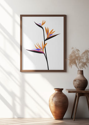 Bird of paradise in black Poster