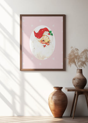 Pink Santa Claus Father Christmas Poster