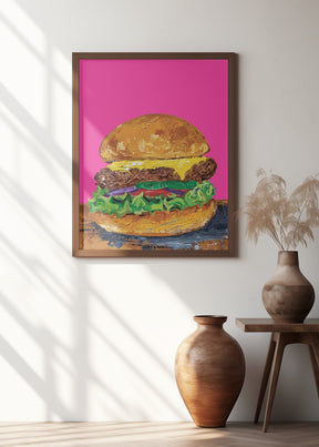 Burger Pink Poster