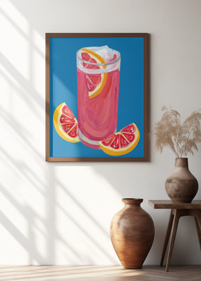 Grapefruit Paloma Blue Poster