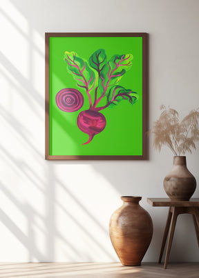 Beetroot Swirl Green Poster