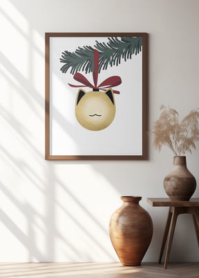 Meowrry bauble (gold white) Poster