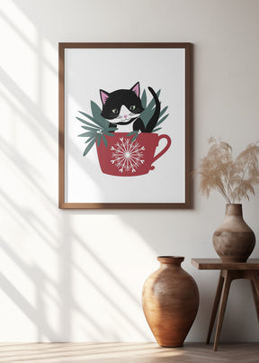 My cat Coco in a holiday mug Poster