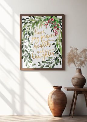 Holiday wishes with watercolor bouquet Poster