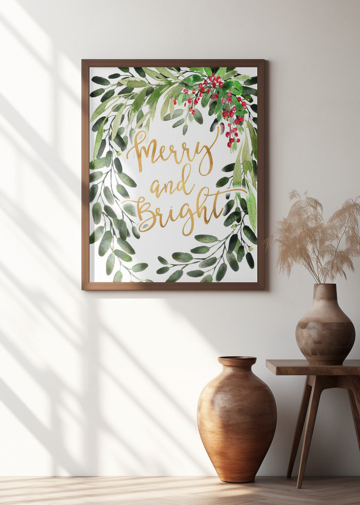 Merry and bright floral cascading bouquet Poster