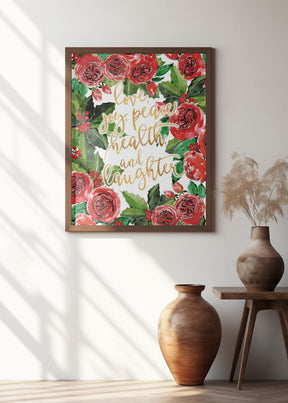 Best wishes holiday red roses Poster