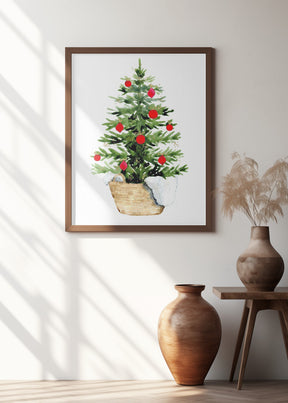 Cozy watercolor Christmas tree Poster