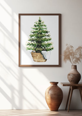 Cozy watercolor Christmas tree (2) Poster