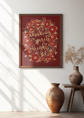 Making spirits bright - red Poster