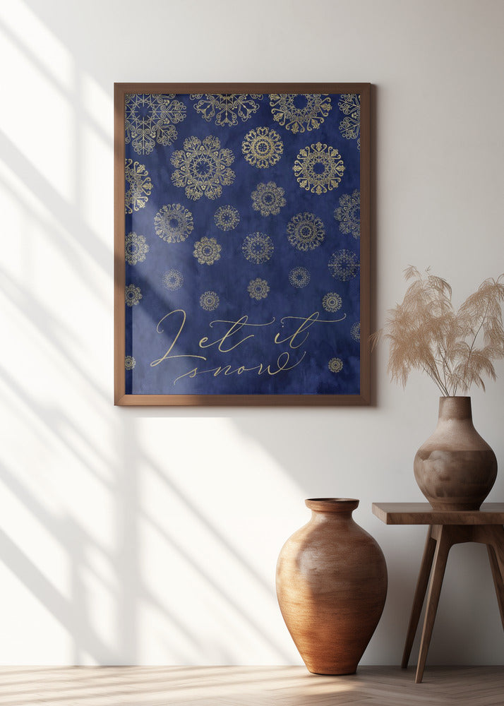 Let it snow lace snowflakes Poster