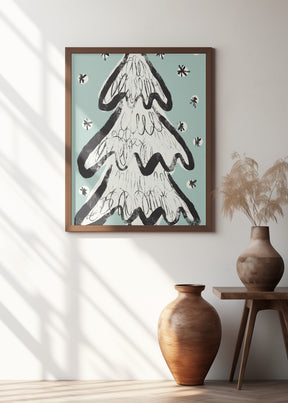 Christmas Tree And Snow Poster