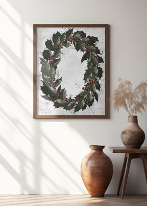 Splatters holly wreath Poster