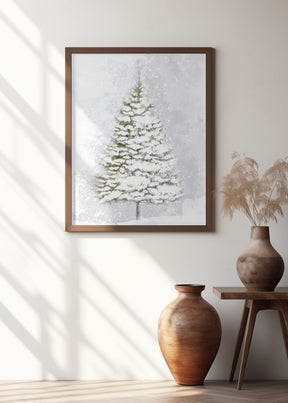 Lone fir in the snow Poster