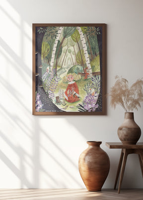 Princess in the forest with flowers Poster