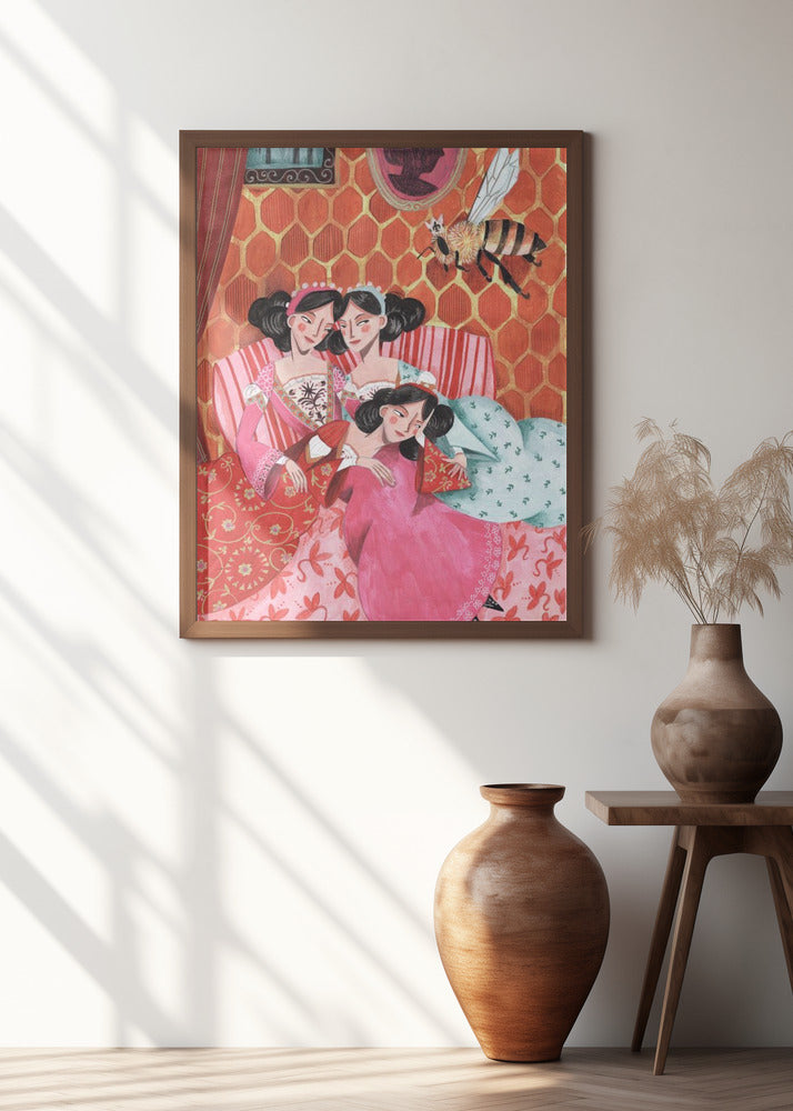 The queen bee and pink princesses Poster