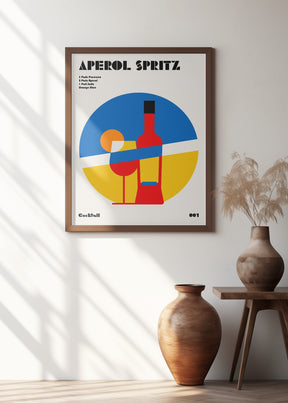 Aperol Spritz Cocktail Bauhaus Art Print Poster