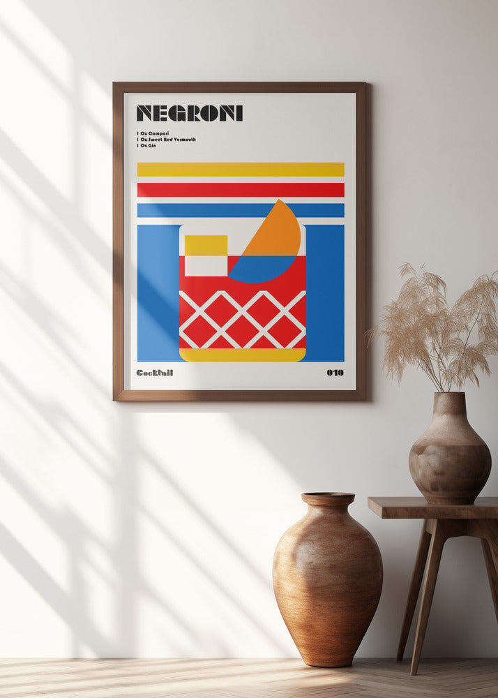 Negroni Bauhaus Cocktail Poster