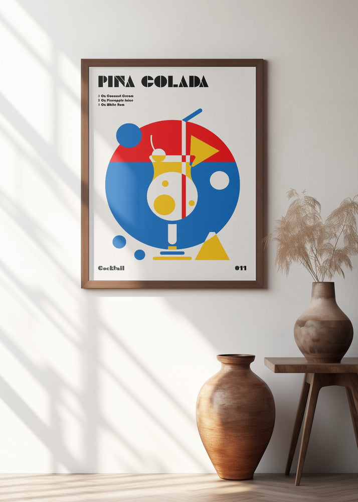 Pina Colada Bauhaus Cocktail Poster