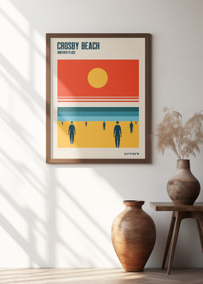 Crosby Beach Iron Men Liverpool Merseyside Poster