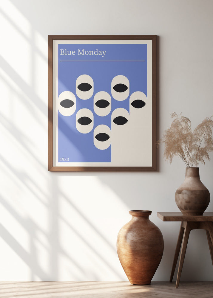 Blue Monday Abstract Retro Poster