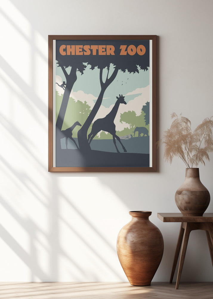 Chester Zoo Travel Print Poster