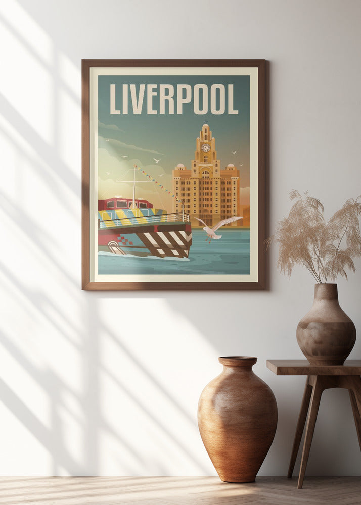 Liverpool Liver Building Travel Print Poster