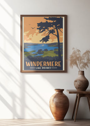 Windermere Lake District Travel Print Poster