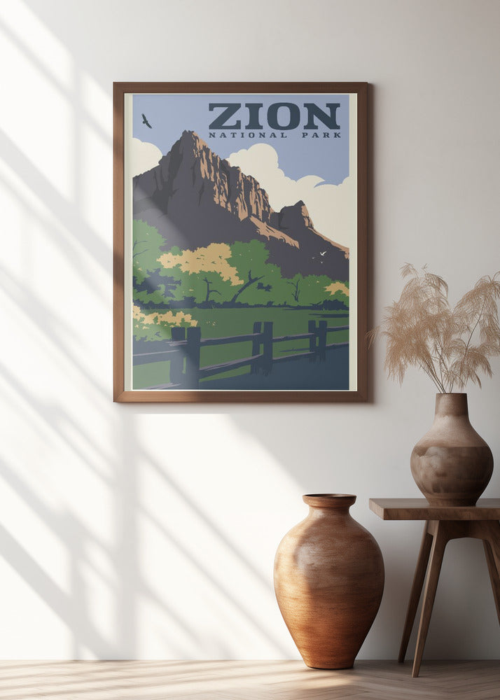 Zion National Park Travel Print Poster